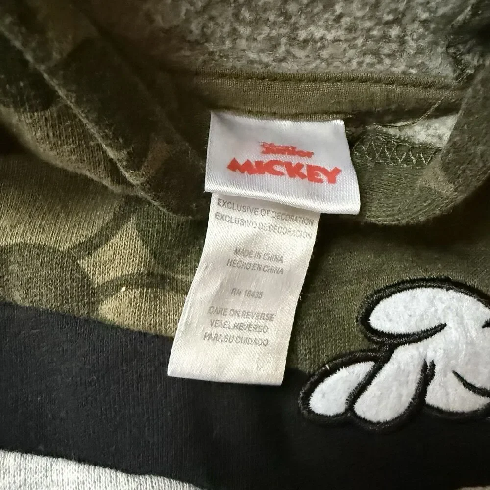 Disney  MICKEY MOUSE Toddler Sweatshirt Outfit Camo Embroidered 2 pc Set Boy 2T
